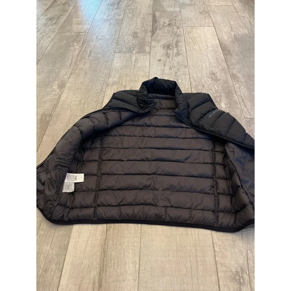 Eddie Bauer EB650 Mens Down Puffer Vest Black Full Zip Quilted Lightweight L